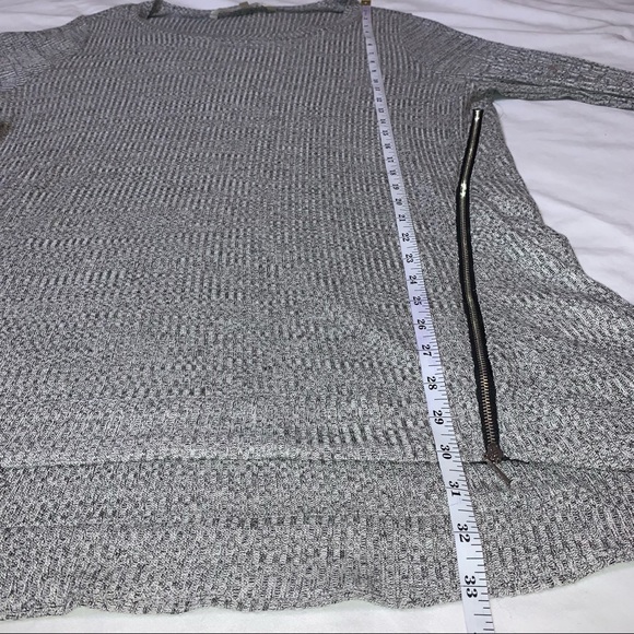 Rachel Roy Long Sleeve Zip Hem Textured High Low Pullover Sweater Top Gray 3X - Picture 10 of 13